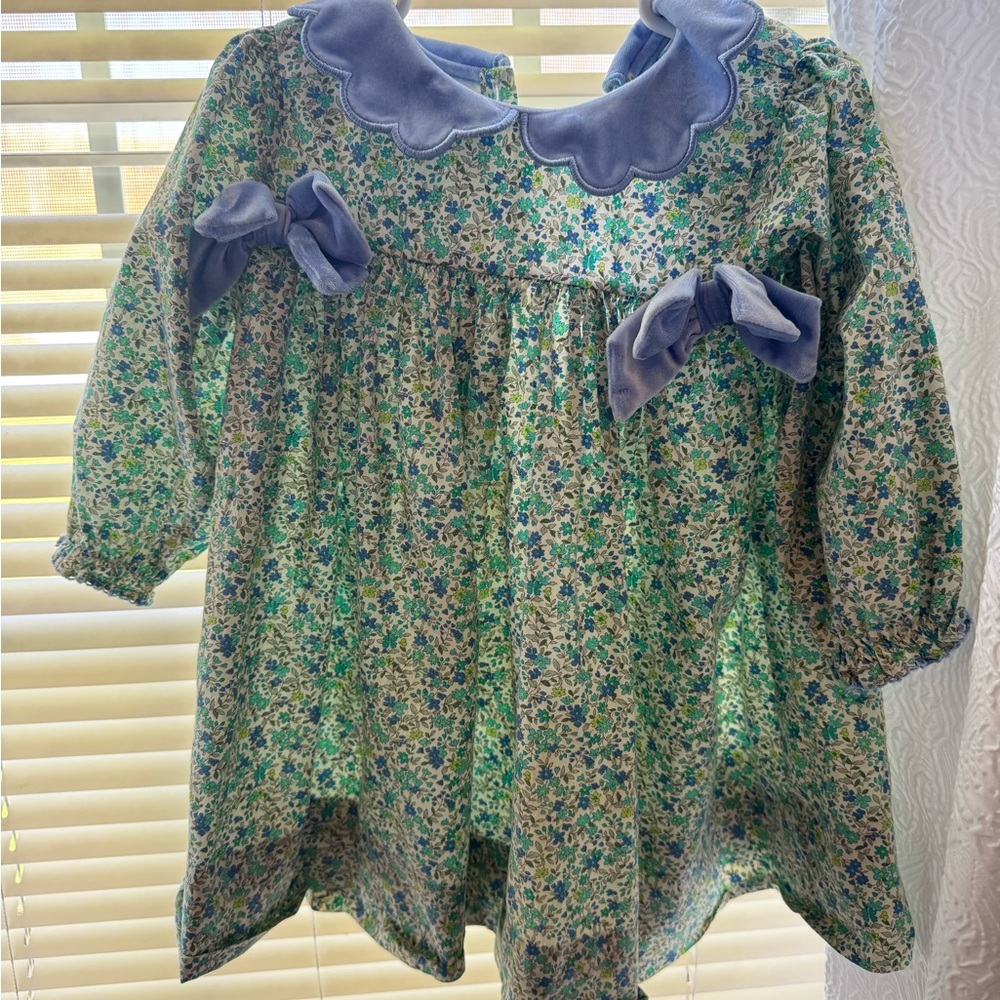Floral Blue & Green Dress